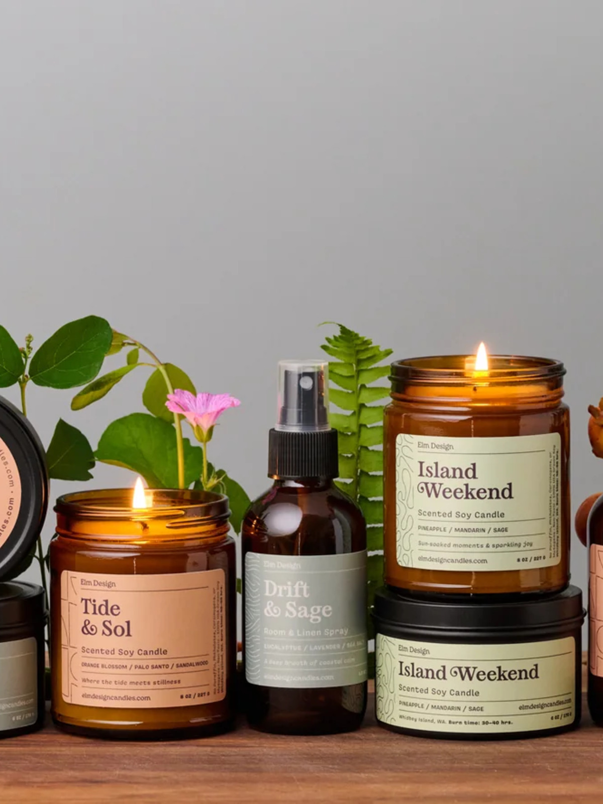 Elm Design candle and room spray collection